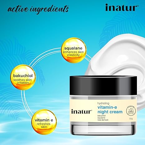Inatur Vitamin E moisturizing Night Cream - 50 gms
