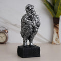 Ecraftindia Silver Polyresin Man Sitting & Thinking Human Figurine