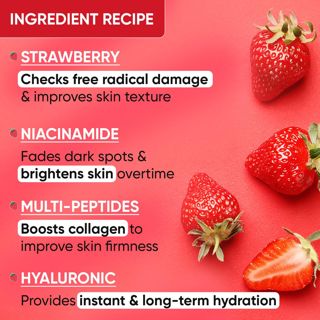Dot & Key Strawberry Dew Do-It-All Moisturizer | Intense Moisturization | Lightweight & Non Sticky | Boosts Radiance | Daily Makeup Remover | Corrects Dark Spots | 80g