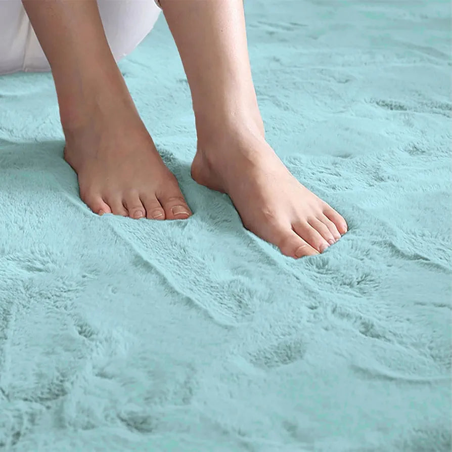Luxe Home Bath Mat Super Soft Anti Skid Rabbit Fur Mats 40X60 Cm Colour Turquish