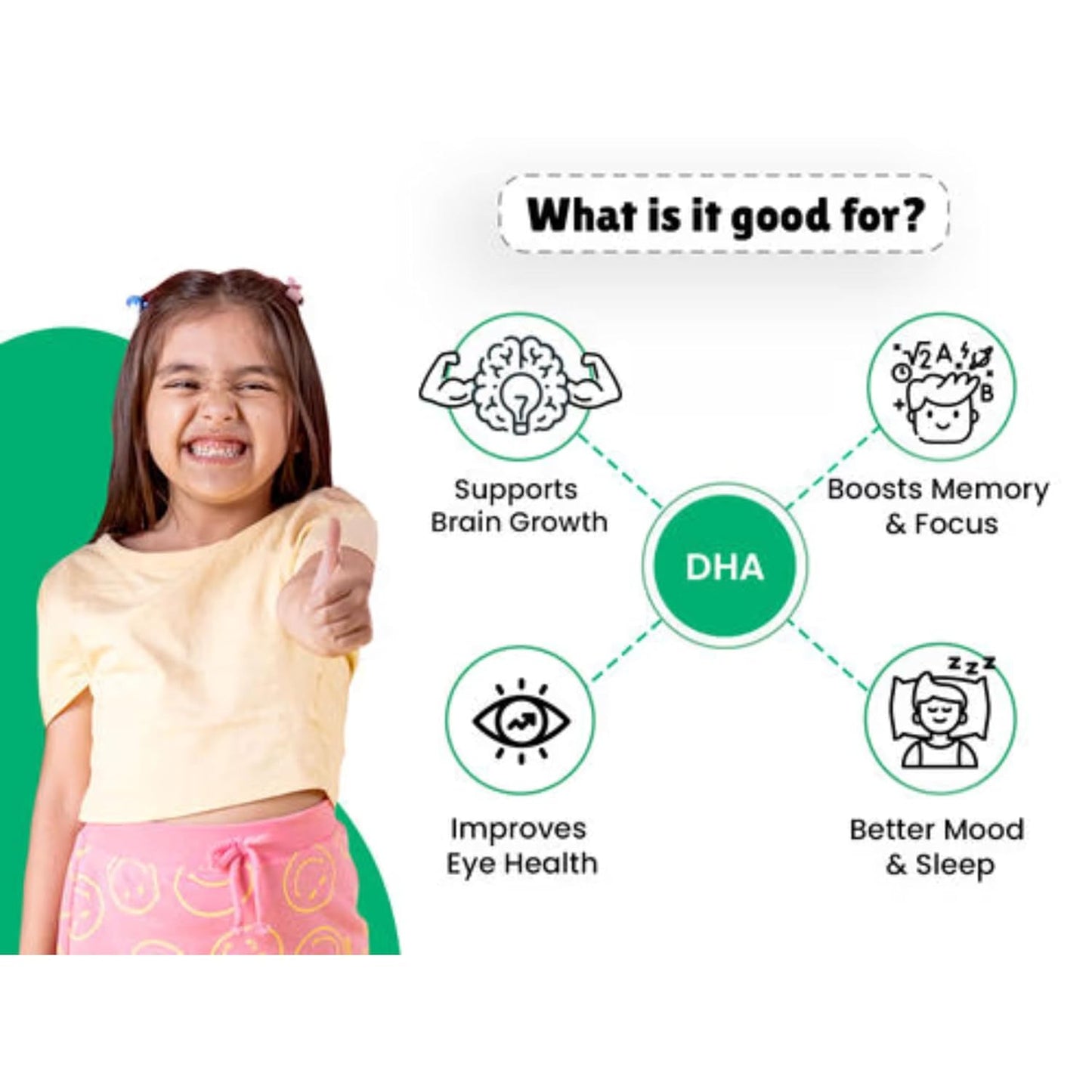 Little Joys DHA Brain Health Gummies for Kids (2-6 yrs)-No Added Sugar|Strawberry Flavor
