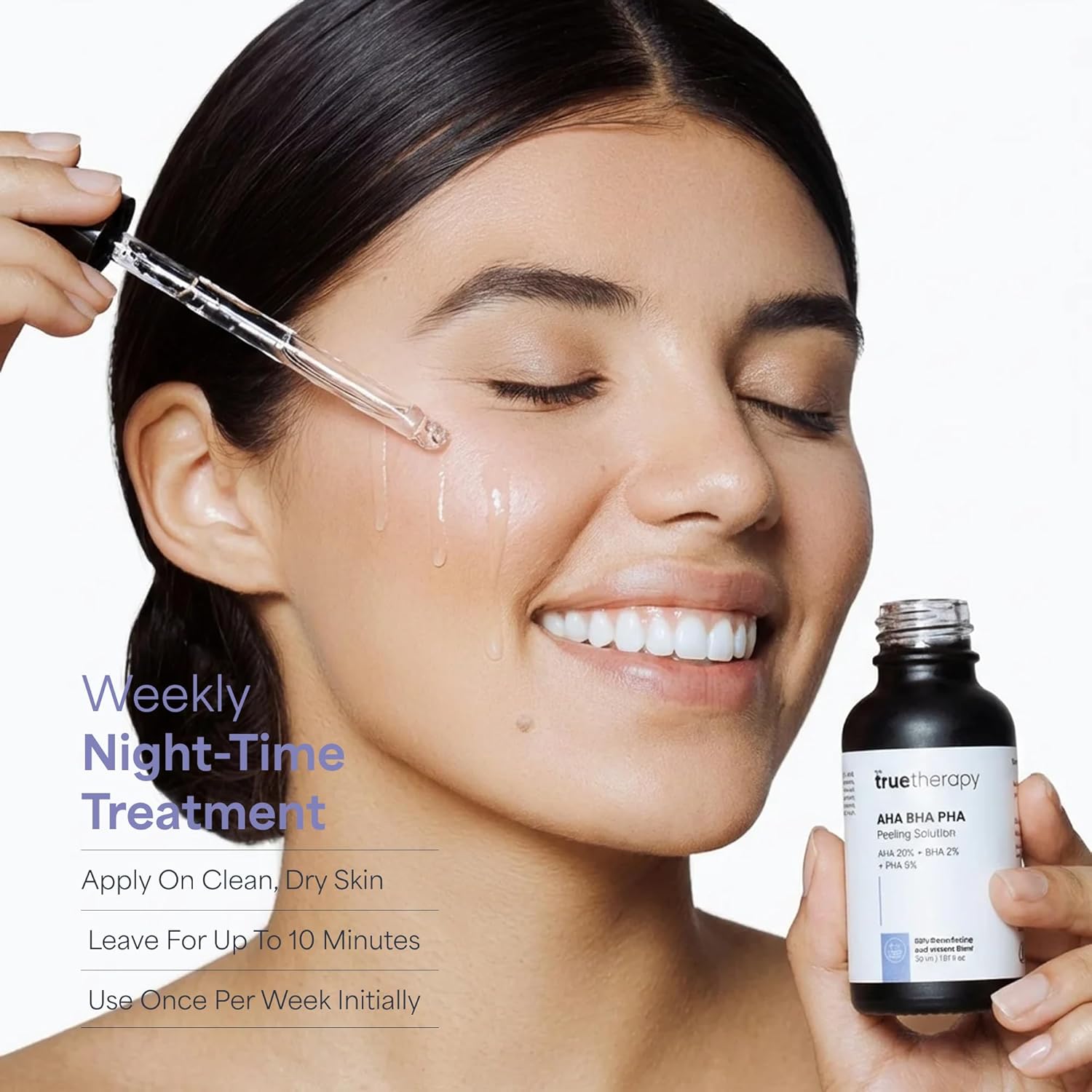 The True Therapy 30% AHA + 2% BHA + 5% PHA Skin Peeling Solution for Instant Glowing Skin â€“ 30 ml