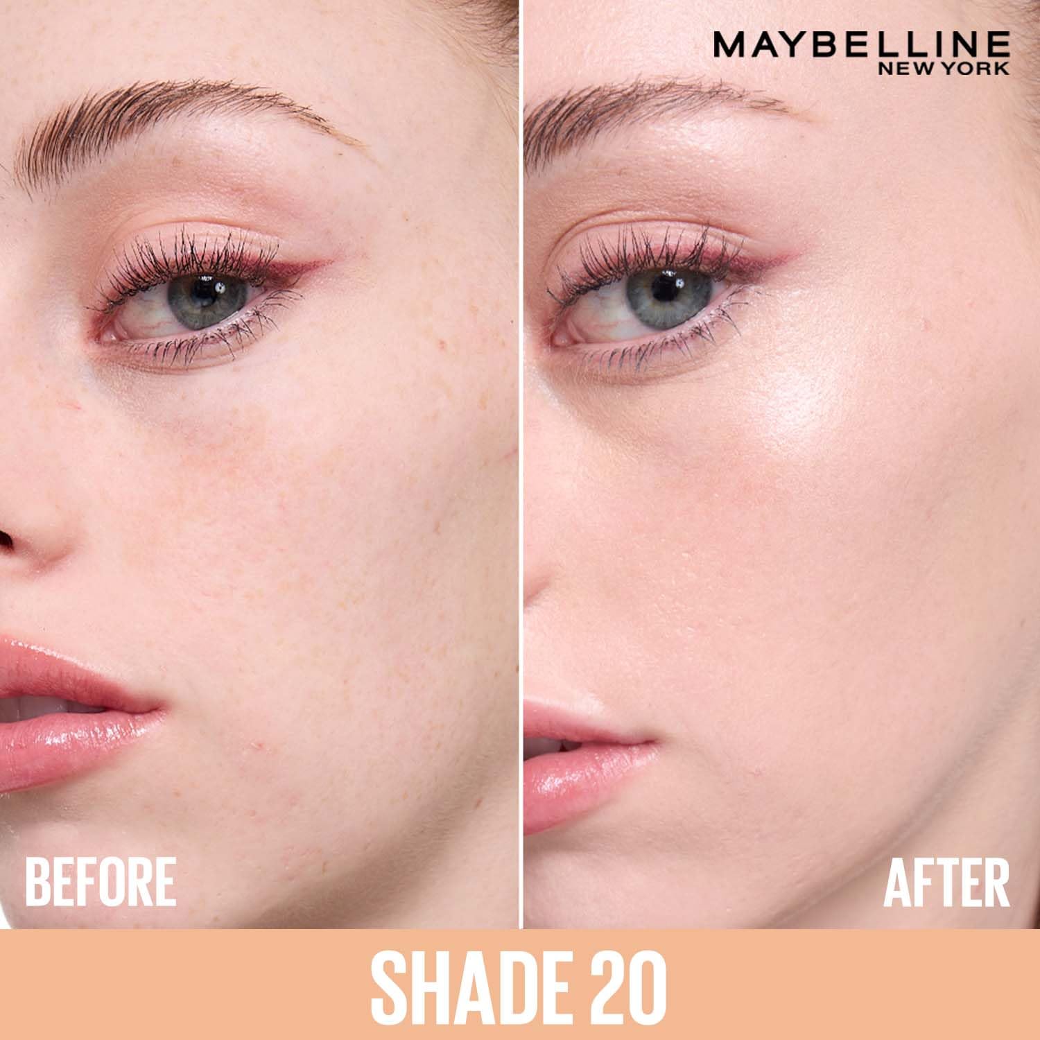 Maybelline, Fit Me, BB Cream, Glow BB Cream, SPF 50, Niacinamide, Hyaluronic Acid, Dewy Finish, Hydrating, Moisturizing, Normal Skin, Dry Skin, Face Makeup, Light Coverage, Shade 20, Adult, Tube Packaging, Glow Makeup, Daily Wear