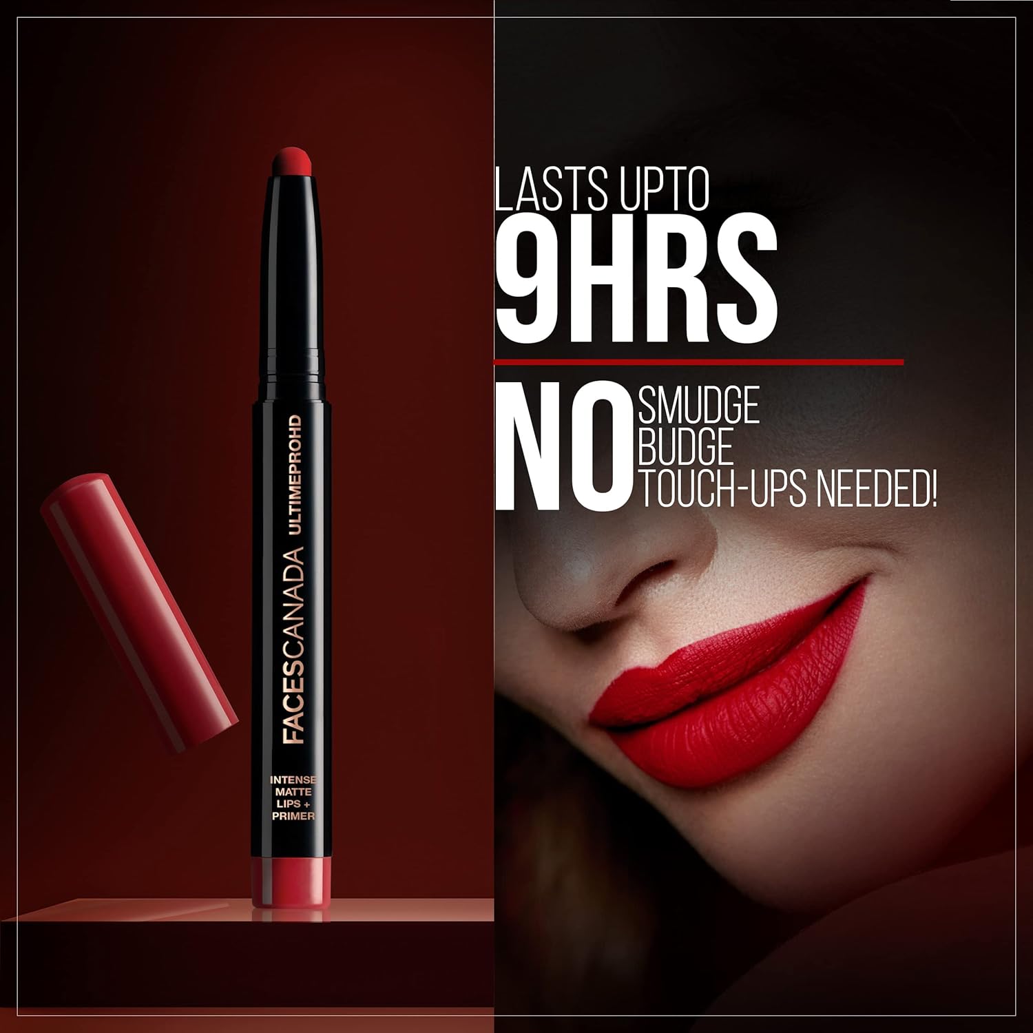 FACESCANADA Ultime Pro Hd Intense Matte Lipstick + Primer - Scandalous (Nude), 1.4G | 9Hr Long Stay | Flawless Hd Matte Finish | Intense Color | Lightweight | Smooth Glide | Primer Infused