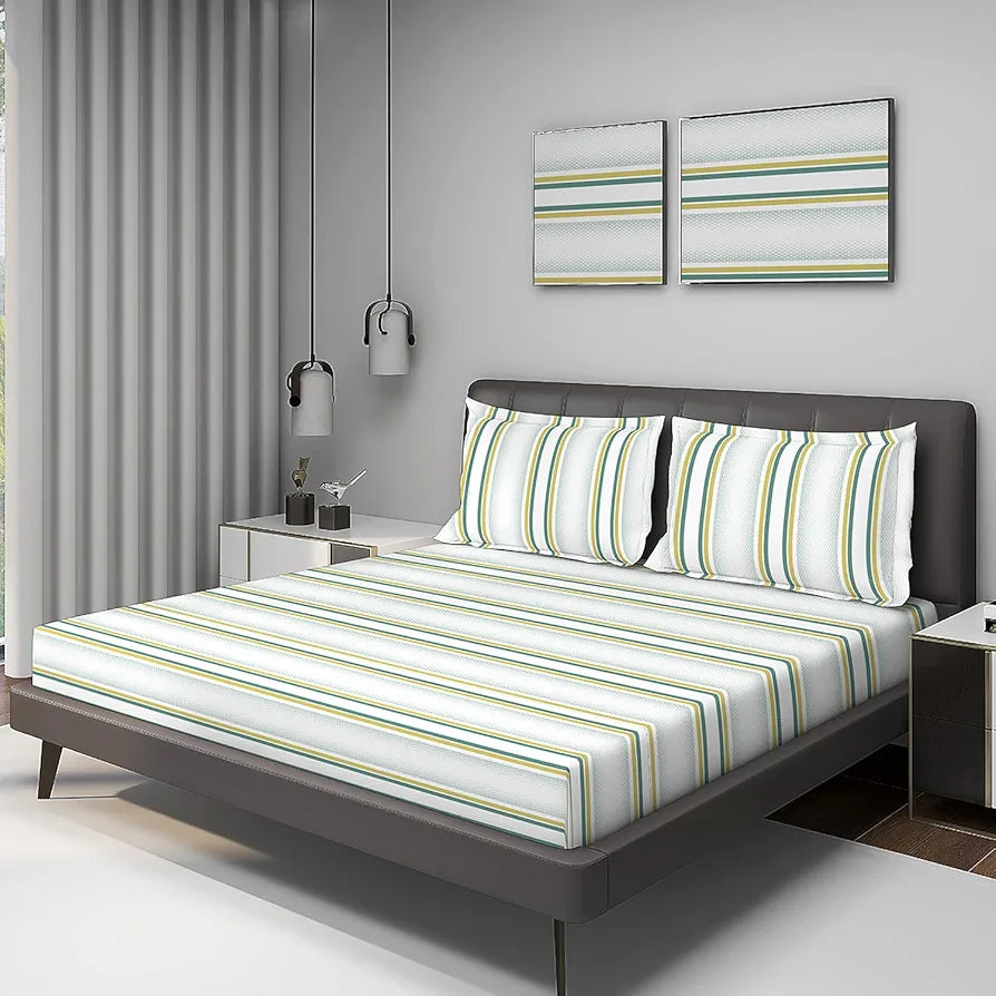 Layers Durathread Bedsheet Set for All Seasons Lightweight Moisture Absorbent 225 CVC King Size Multicolor1