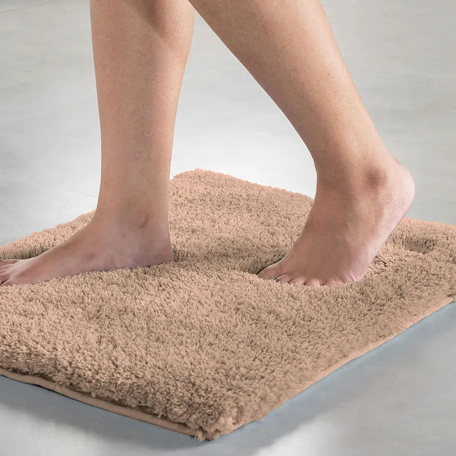 Luxe Home International Microfiber Bath Mat Super Soft Non Slip Vegas Rectangular Mats 45x75 cm Colour Rust