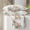 Layers Zen Cotton Blend Double Bedsheet Set 1 Double Cotton Bedsheet & 2 Pillow Covers 225 CVC Orange Floral