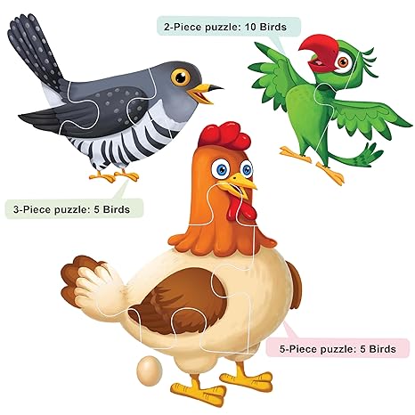 The Book Tree Birds Puzzle Box for Kids I Educational Toy for Kids Age 2+ I 60 Jigsaw Puzzle Pieces for Early Learning