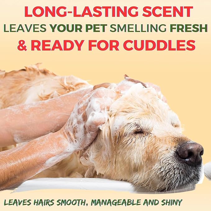 Pet Needs Bio Clean Long Coat Dog Shampoo With Soft Silicone Shampoo Dispenser Brush | Moisturising and Gentle on Skin | 200 Ml