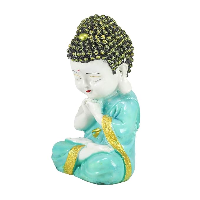 Ecraftindia Child Monk Figurine | Green