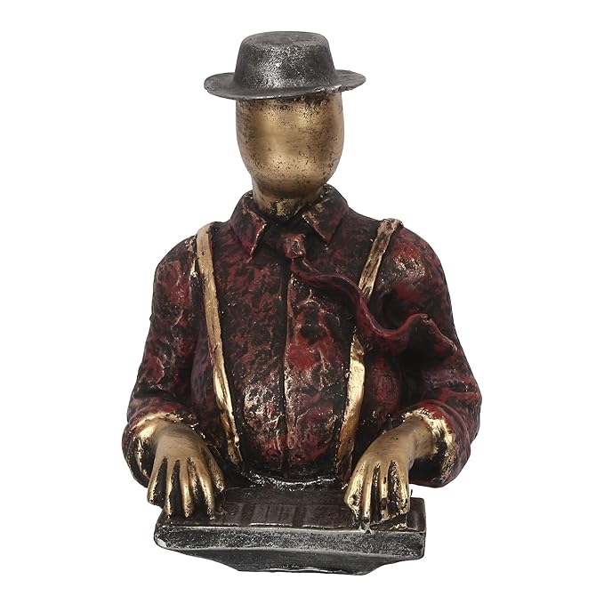 Ecraftindia Man With Hat Playing Piano Decorative Statue