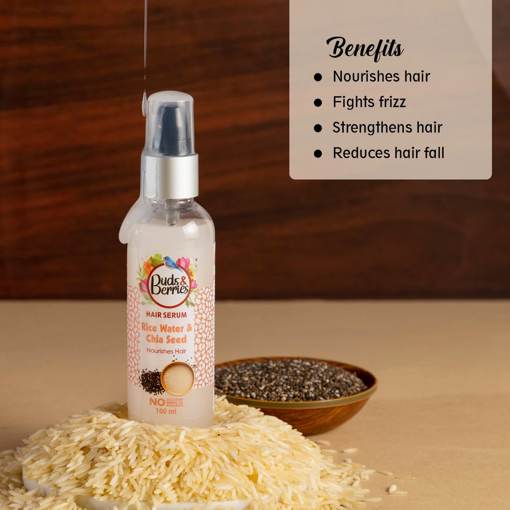 Buds & Berries Rice Water and Chia Seeds Nourishment Hair Serum - 100 ml