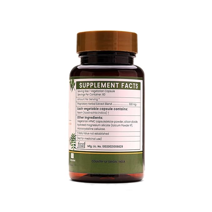 Ayurleaf Herbals Neem Capsules - 60 Caps
