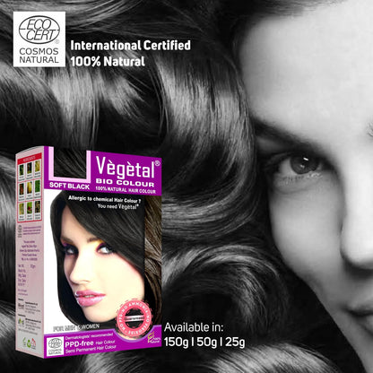 Vegetal Bio Hair Colour Soft Black - 50 gms (Pack of 2)