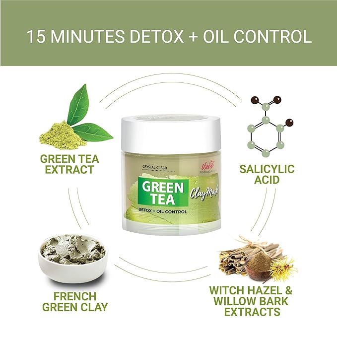Iba Advanced Active Crystal Clear Green Tea Mask - 100 Gms