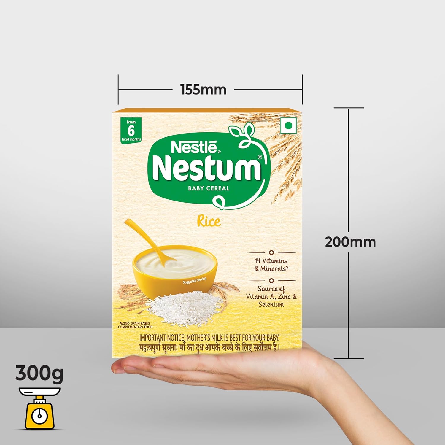 Nestum Baby Cereal â€“ From 6 to 24 Months, Rice, 300g/325g, Bag-in-Box Pack (weight may vary)