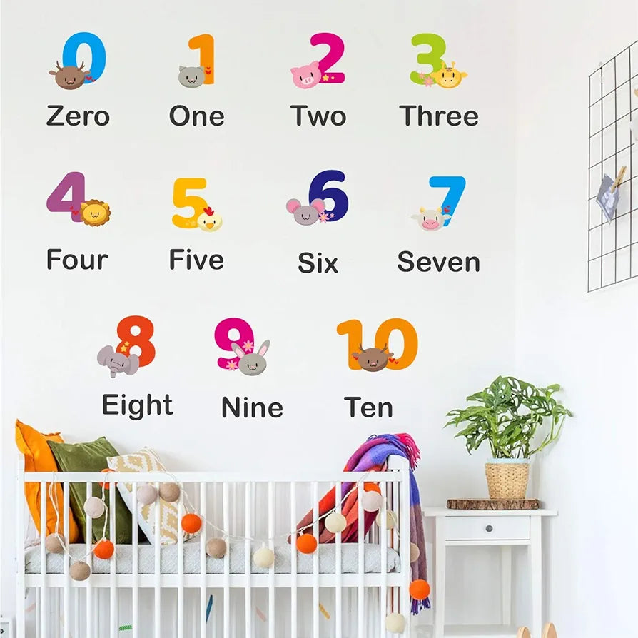 StickMe Colorful Numbers Baby Kids Learning Education Wall Sticker -SM720 -Self-Adhesive