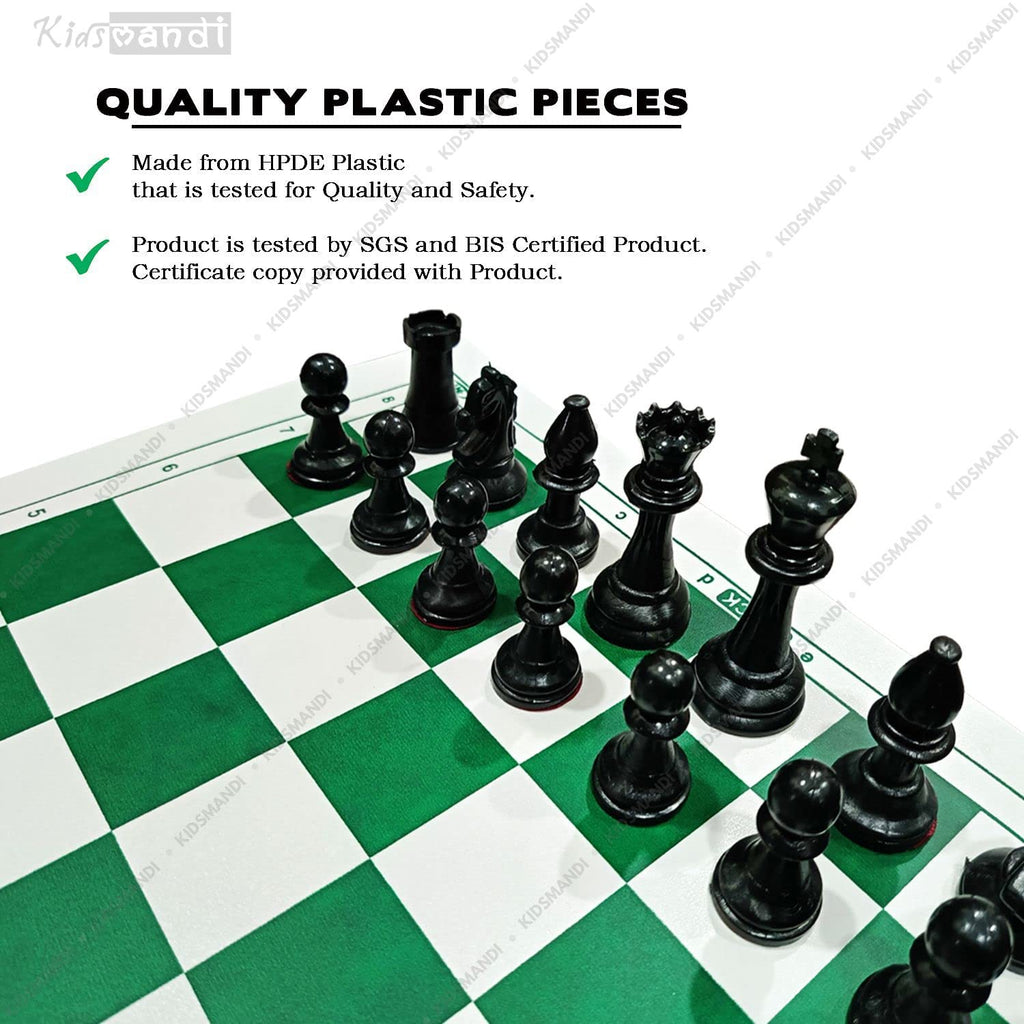 Kids Mandi Tournament Chess Set 17 Foldable Board with 2 Extra Queens