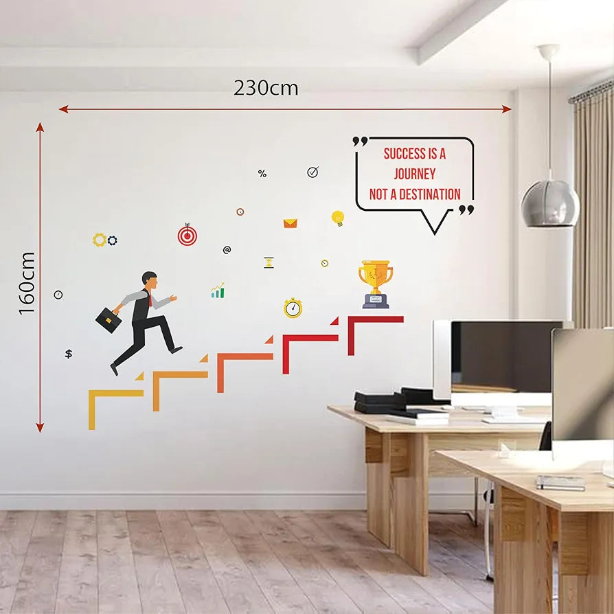 StickMe Success is a Journey Office Inspiration Motivational Quotes Wall Sticker Premium Large - 230 x 160 cm