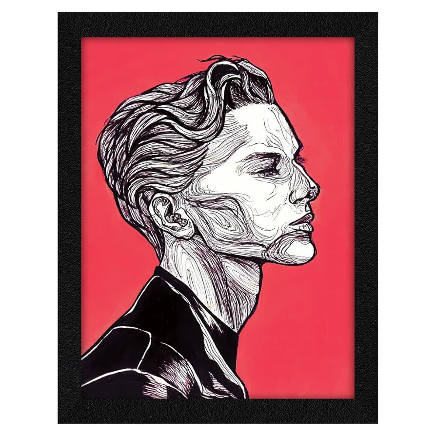ArtX Paper Line Art Dreamer Boy Abstract Frame Wall Art Painting