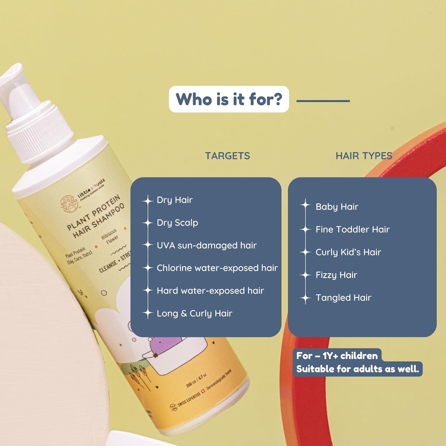 Little Rituals Plant Protein Hair Tear Free Baby Shampoo | Biotin | Chlorine & Hard Water Protection | Urban Dust & Pollution Defense | Natural Shine & Strong Hair for Babies & Kids | Natural & Plant Based | MADE SAFE | pH Balanced | 200ml
