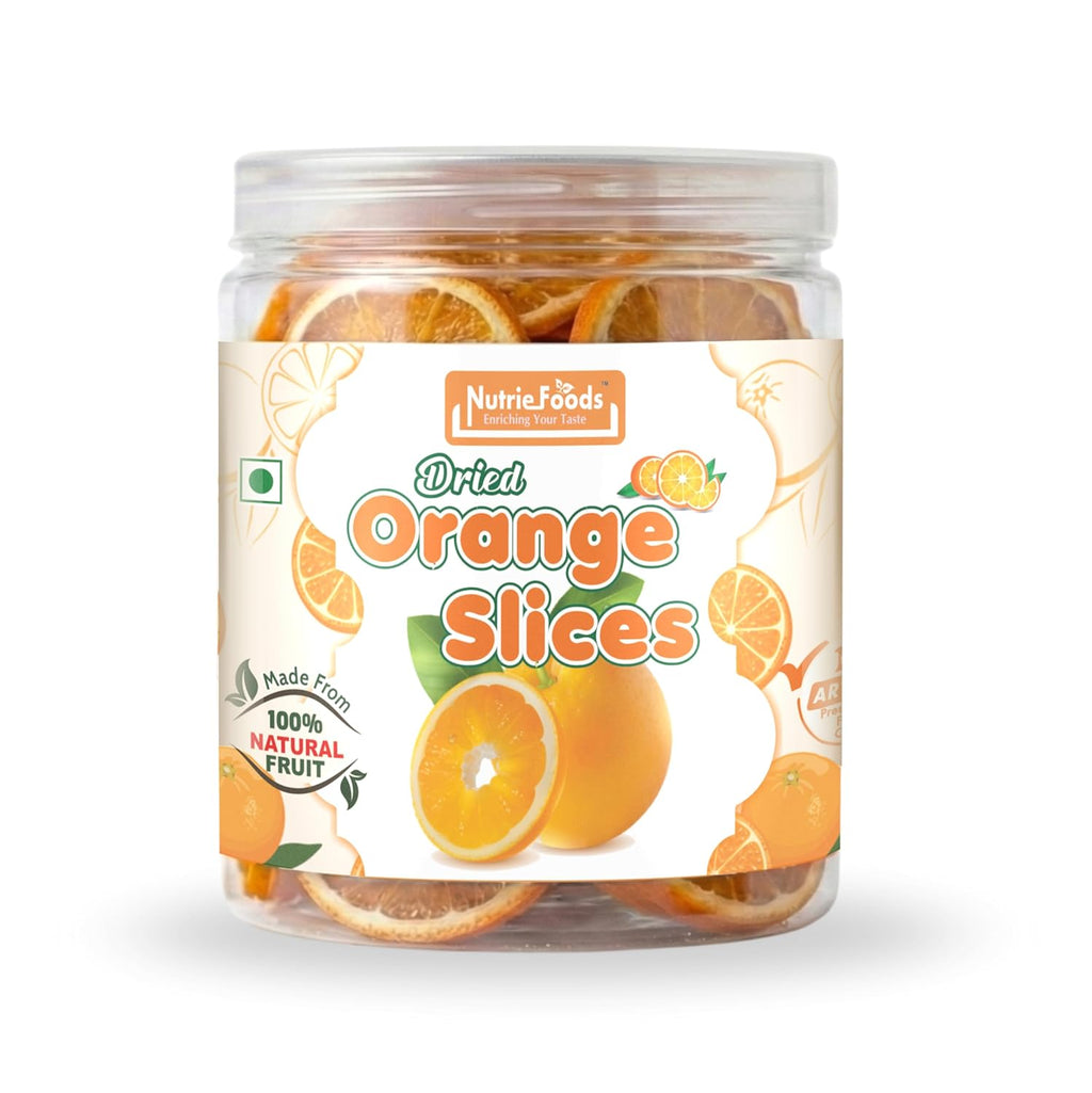 Nutriefoods Premium Dried Orange Slices, 250gm, Rich in Vitamin C, 100% Natural Orange Bites, Nutritious Fruit Candy