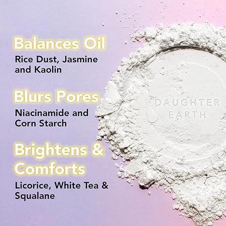 Daughter Earth Snowdust Makeup Setting Powder With Beauty Brush | Matte Finish Suitable for All Skin Tones - 12 Gms