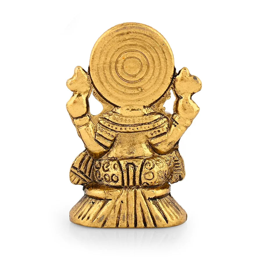 Ganesha Idol Showpiece Aluminum Golden Finish Ganesha Idol