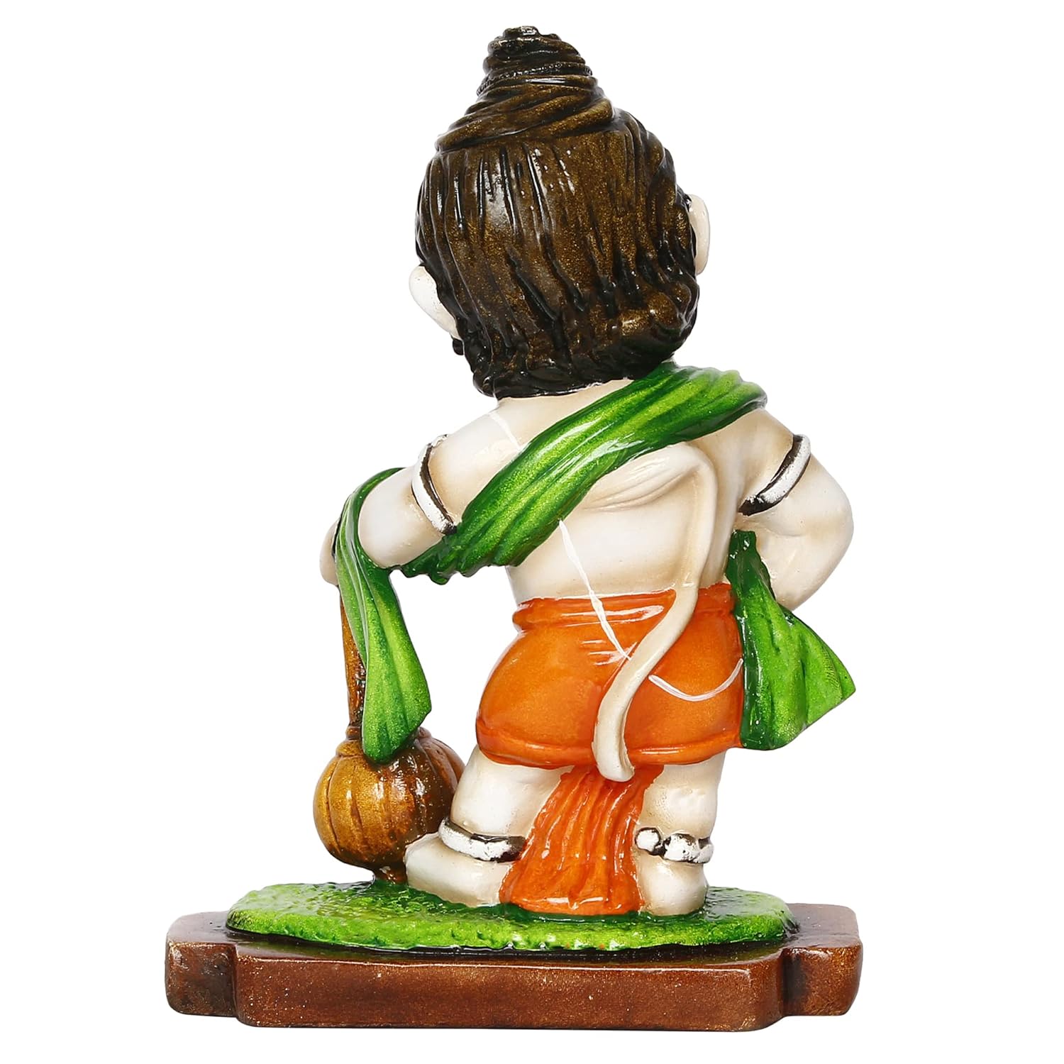 Ecraftindia Colorful Polyresin Standing Lord Hanuman Statue With Mace | Auspicious Religious God Idol