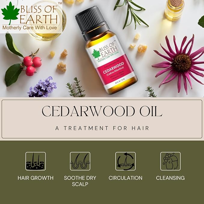Bliss of Earth Pure Cedarwood Essential Oil - 10 ml
