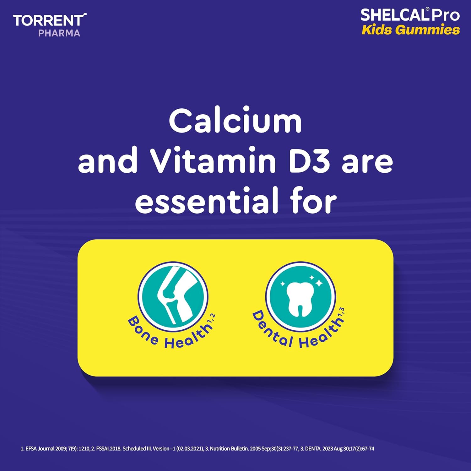 Shelcal Pro Kids Sugar Free Calcium Gummies | Calcium and Vit D3 essential for Bone & Dental Health | Lemon-Orange & Mixed Berries Flavors (30 Gummies) - By Torrent Pharma