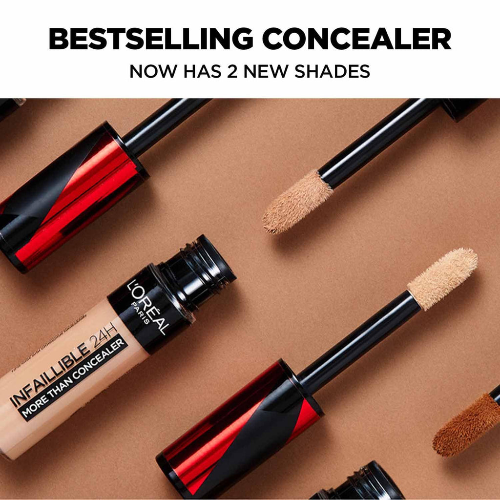 L'Oreal Paris Infallible Full Coverage Concealer, High Cover, Longwear, Waterproof Formula, For Undereye Circles and Blemishes, For Highlighting and Contouring, Shade: 314, 10g