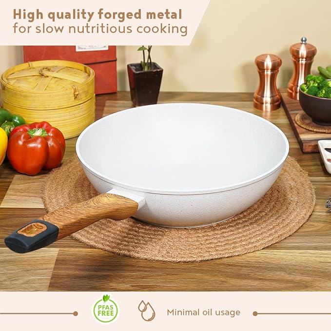 Bergner Naturally Forged Nonstick 28cm Wok | 3.3 L Capacity
