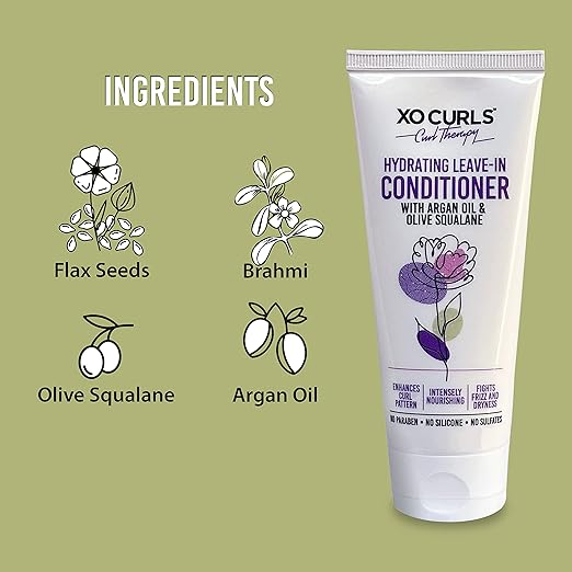 XO Curls Hydrating Leave-In Conditioner With Argan Oil And Olive Squalane - 100 ml