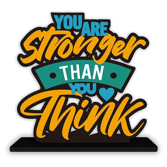 Art Vibes Artvibes Wooden Idols and Figurine You Are Stronger Than You Think Motivational Quote Table Decoration for Office Desk