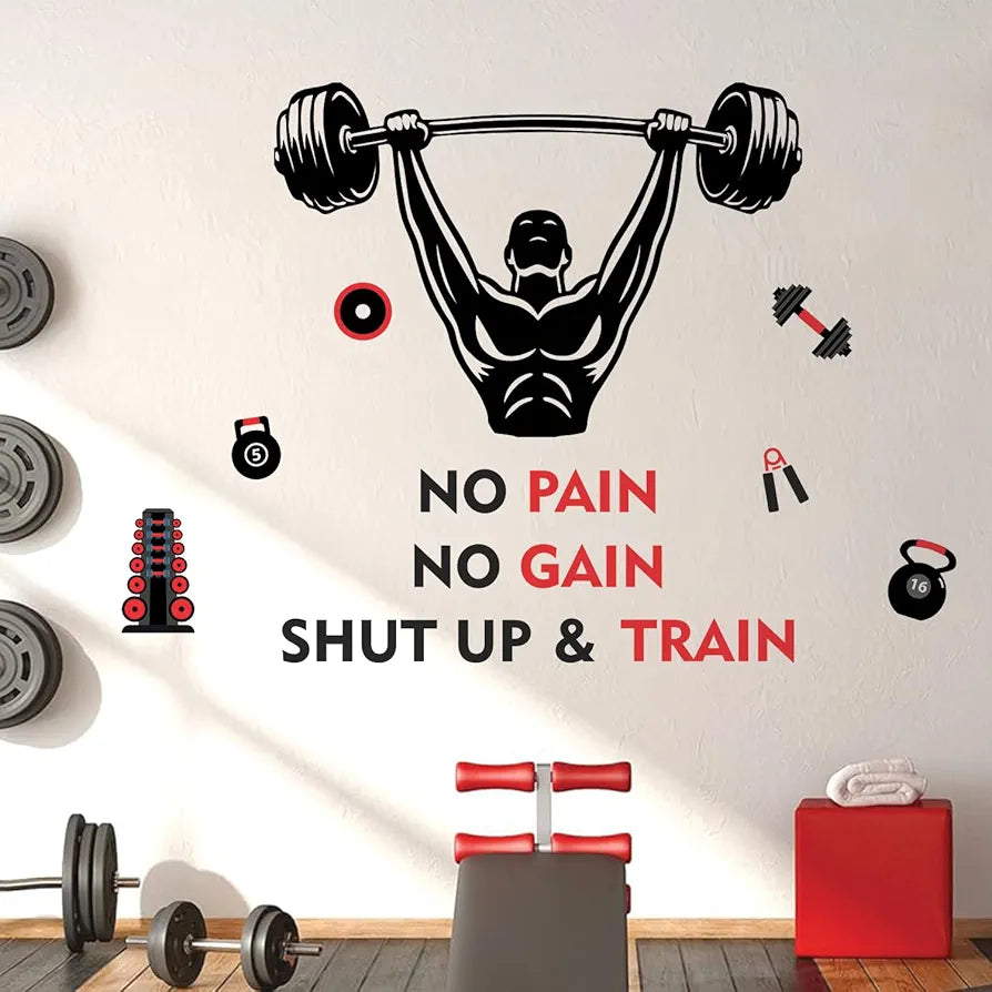 StickMe Gym Fitness Bodybuilding Sports Workout Boxing Inspirational Motivational Quotes Wall Sticker Large - 140 x 100 cm