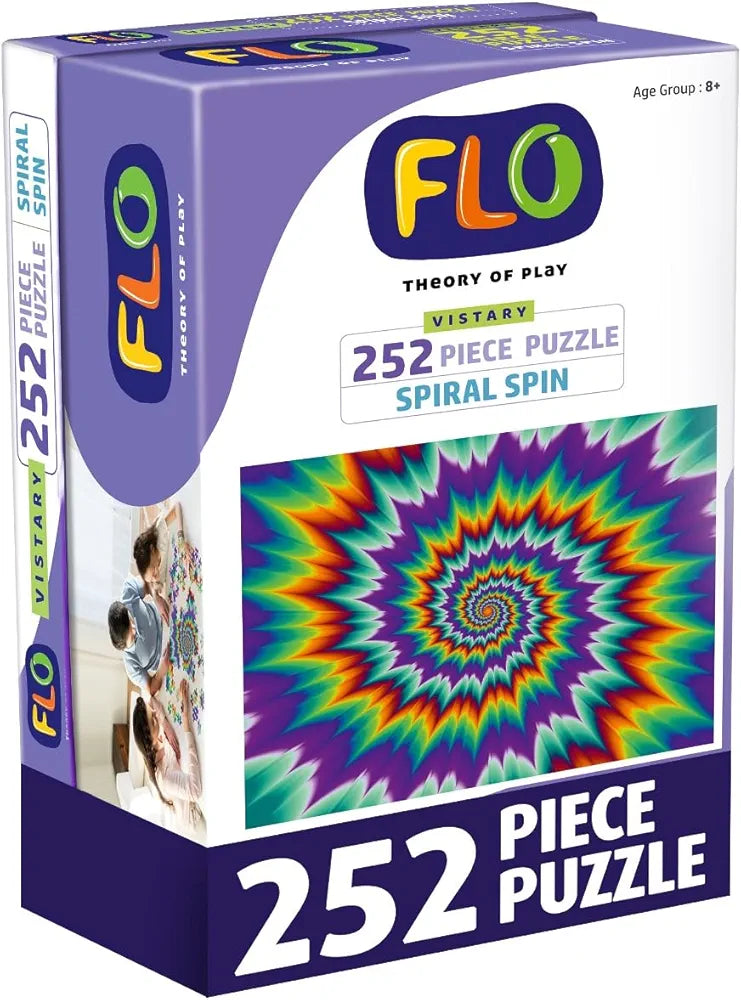 FLO Toys Spiral Spin Jigsaw Puzzle for Adults & Kids 14+ 252 Piece Fun & Challenging Puzzle Game