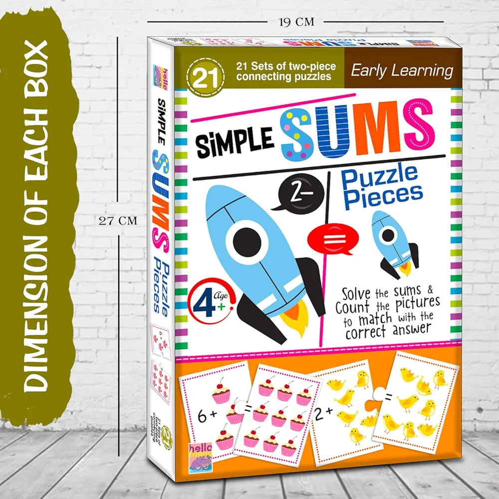 Hello Friend Simple Math Sum Jigsaw Puzzle Connecting 2-Piece  for Kids Children and Toddlers Early Learning Educational