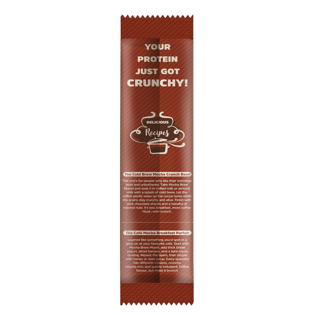 MuscleBlaze High Protein Muesli, Blue Tokai Mocha Brew| 24g Protein | With Raisins, Almonds & Super Seeds, High Protein Breakfast Cereals