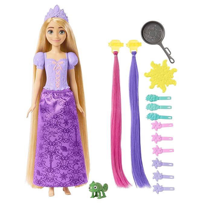 Mattel Disney Princess Toys Rapunzel Doll with Color-Change Hair Extensions