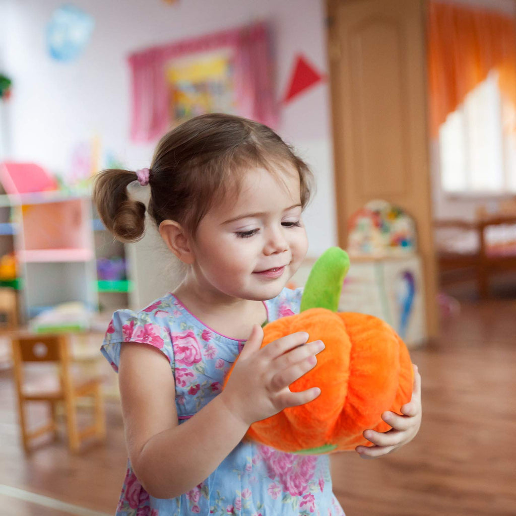 Tickles Halloween Pumpkin Soft Stuffed Plush Toy for Kids 12 cm Color Orange