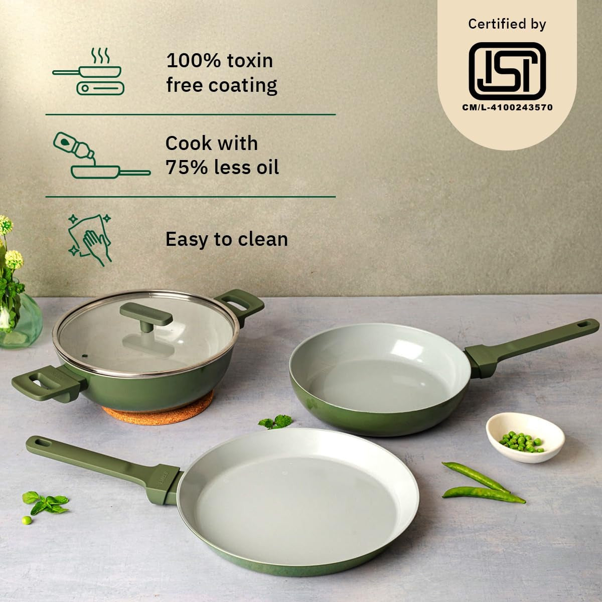 Ember Cookware Set of 3 Soft-Touch Handle