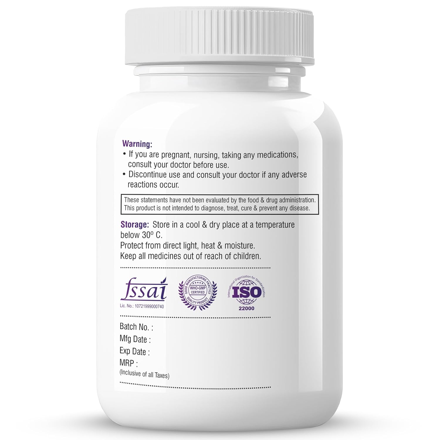 Biotrex Nutraceuticals Taurine 750mg | Antioxidant | Cardiovascular Health & Helps Enhanching Muscle Function | Eye Health | Amino Acid Supplement For Athletic Performance | Men & Women - 60 Veg Capsule
