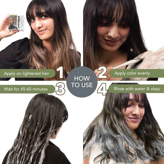Paradyes Semi-permanent Moonstone Grey Diy Conditioner Based Hair Colour - 120 Gms