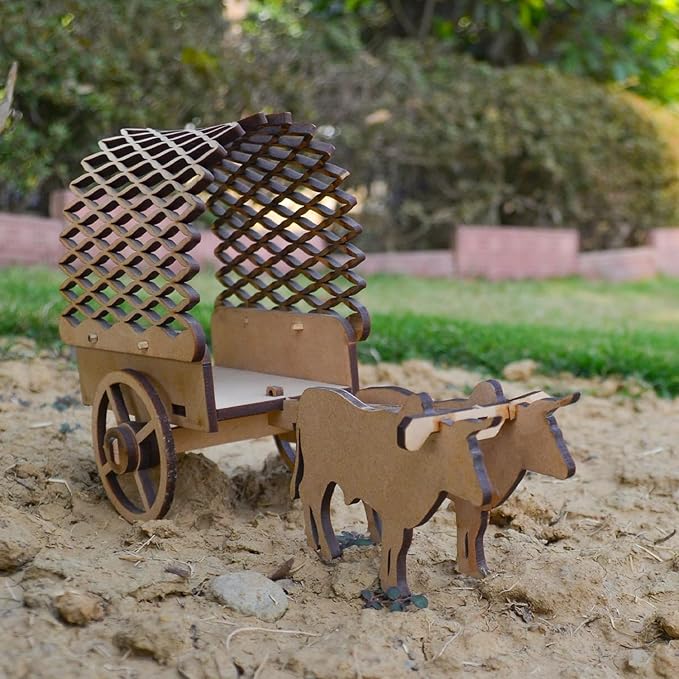 Mittimate 3D Diy Bull Cart for Kids 10 Year+ Bullock Cart Model Building Kit Diy Model Construction Toy