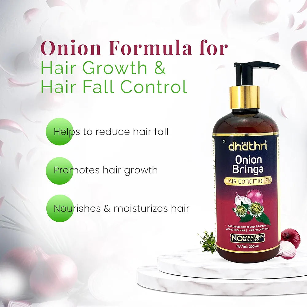 Dhathri Onion Bringa Floral Hair Conditioner For Strong And Healthy Hair - 300 ml