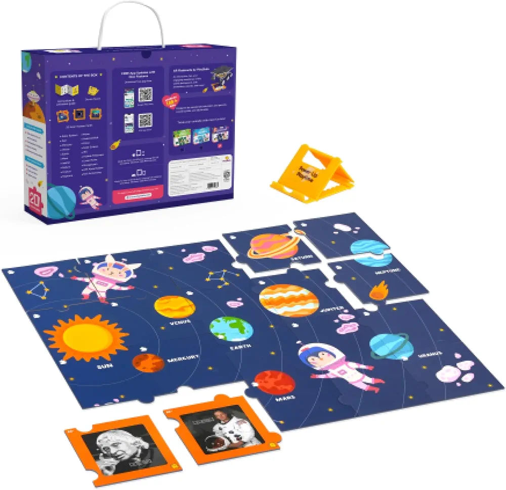 Playshifu 20 Space Flashcards with Space Quest for Kids Boost General Knowledge Builds Vocabulary with 4D Educational AR-Powered STEM Fun Learning Interactive Game
