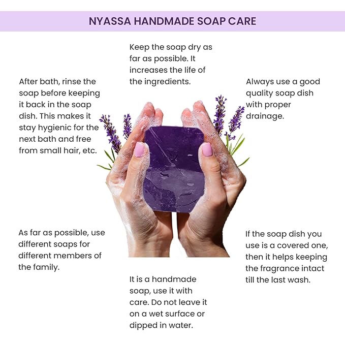 Nyassa Luxurious French Lavender Handmade Natural Bathing Soap - 150 Gms