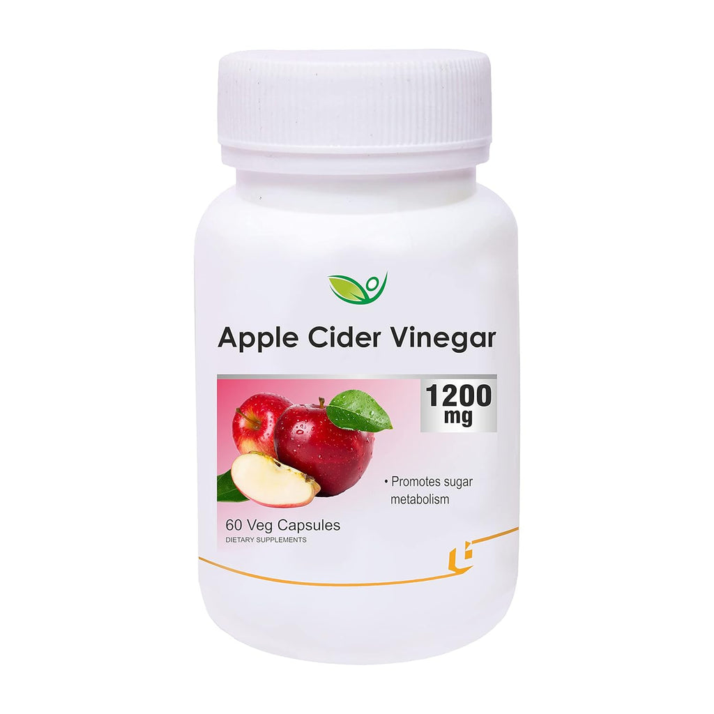 Biotrex Apple Cider Vinegar Capsules 1200mg â€“ Organic Supplement for Weight Management, Detox & Digestive Support â€“ Apple Cider Vinegar Capsule for Wellness â€“ 60 Apple Vinegar Capsules