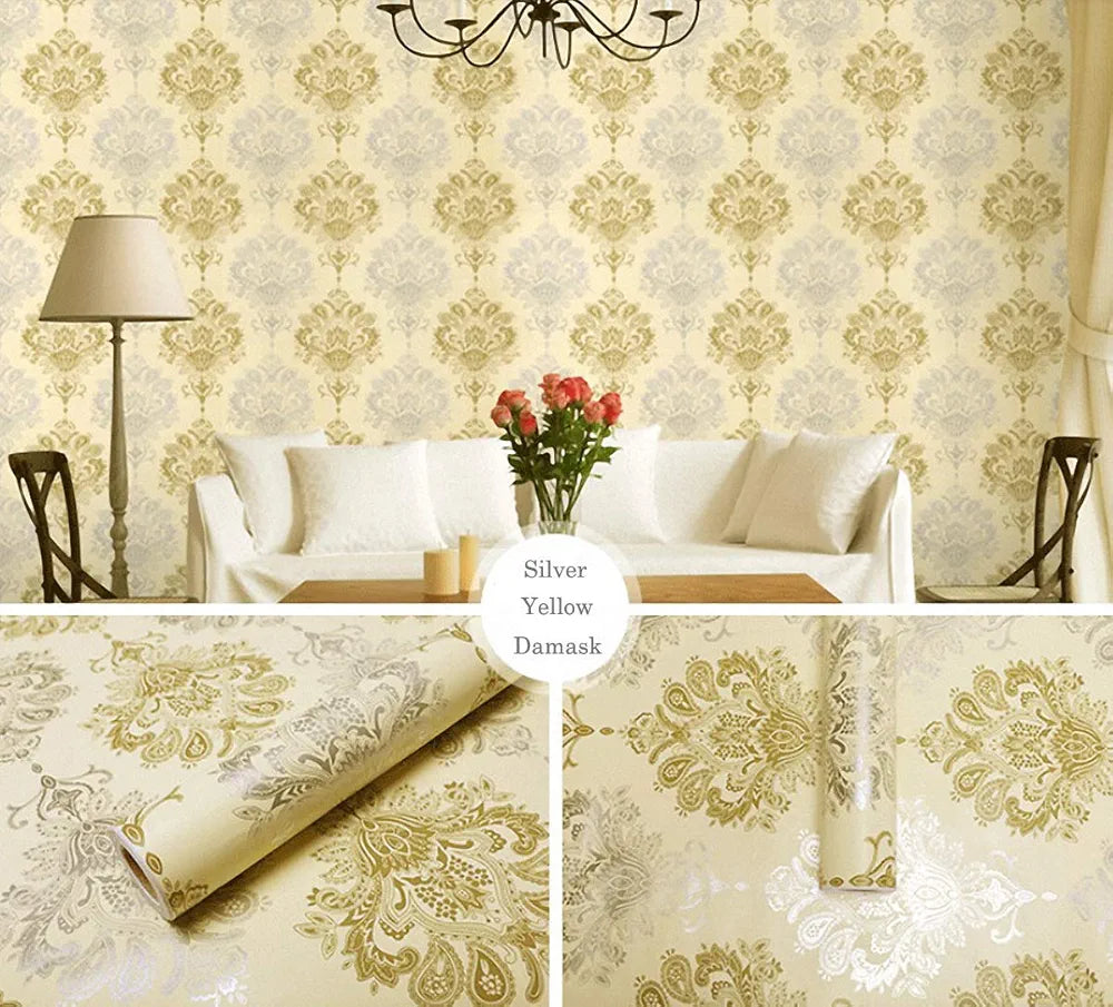 Indian Royals Vinyl Abstract Wall Sticker 200 Cm X 45 Cm Multicolour Abstract Damask Wallaper